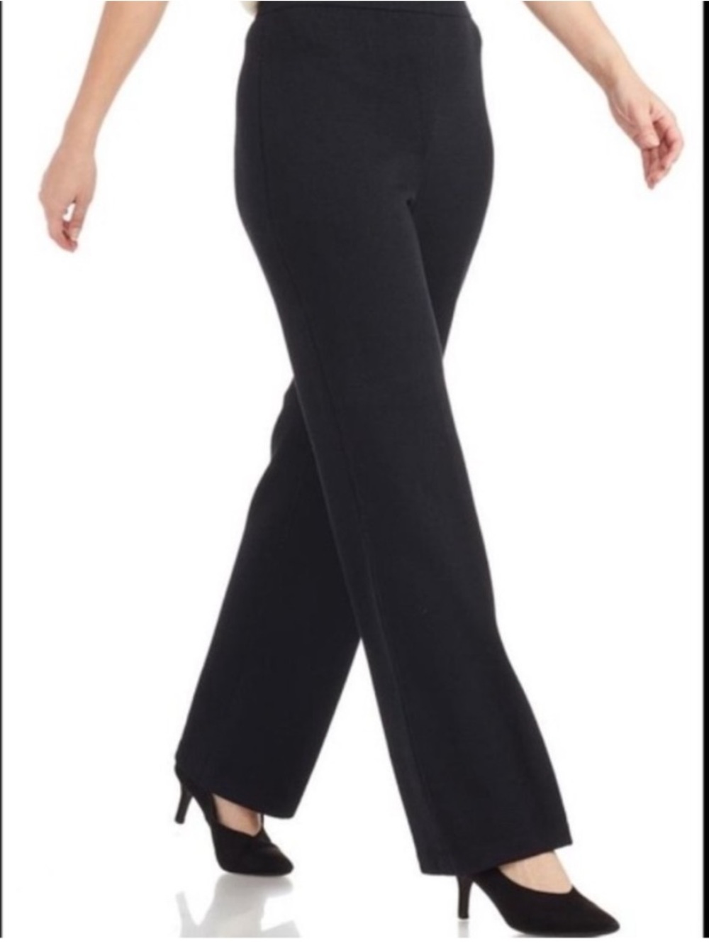 St. John Black Knit Classic Straight Leg Designer Pants Size 8